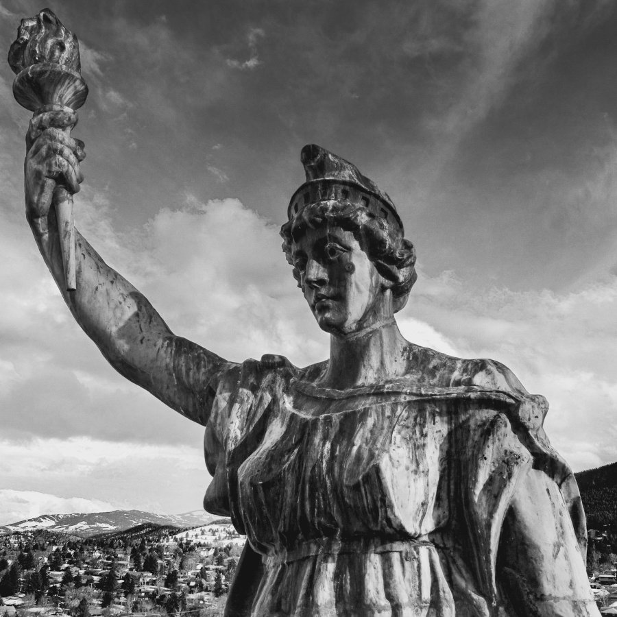 full statue on the dome